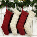 Knitted Woolen Gift Bags Christmas Socks Christmas Pendants Ornaments(Red)