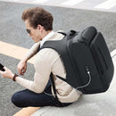 Business Travel Bag PVC Waterproof Backpack(Black)
