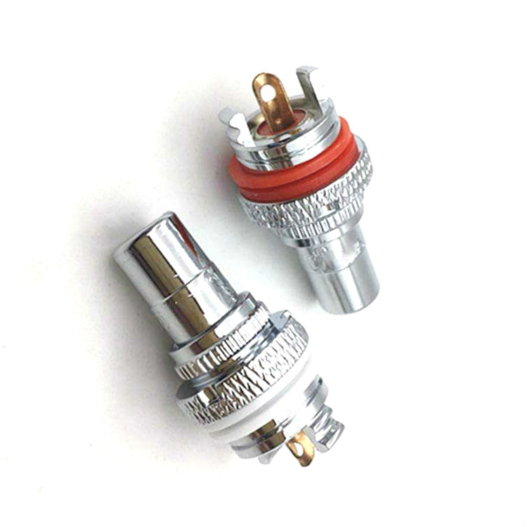 4 PCS / 2 Pairs CMC Copper RCA Female Audio Power Amplifier AV Audio Lotus Socket Terminal(Rhodium Plated)