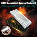 RK61 61 Keys Bluetooth / 2.4G Wireless / USB Wired Three Modes Tablet Mobile Gaming Mechanical Keyboard, Cable Length: 1.5m, Style:Green Shaft(Black)