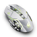 FREEDOM-WOLF X8 2400 DPI 6 Keys 2.4G Wireless Charging Silent Luminous Gaming Mechanical Mouse(White )