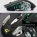 FREEDOM-WOLF X8 2400 DPI 6 Keys 2.4G Wireless Charging Silent Luminous Gaming Mechanical Mouse(Star Black)