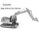 3D Metal Assembly Model Engineering Vehicle Series DIY Puzzle Toy, Style:Excavator