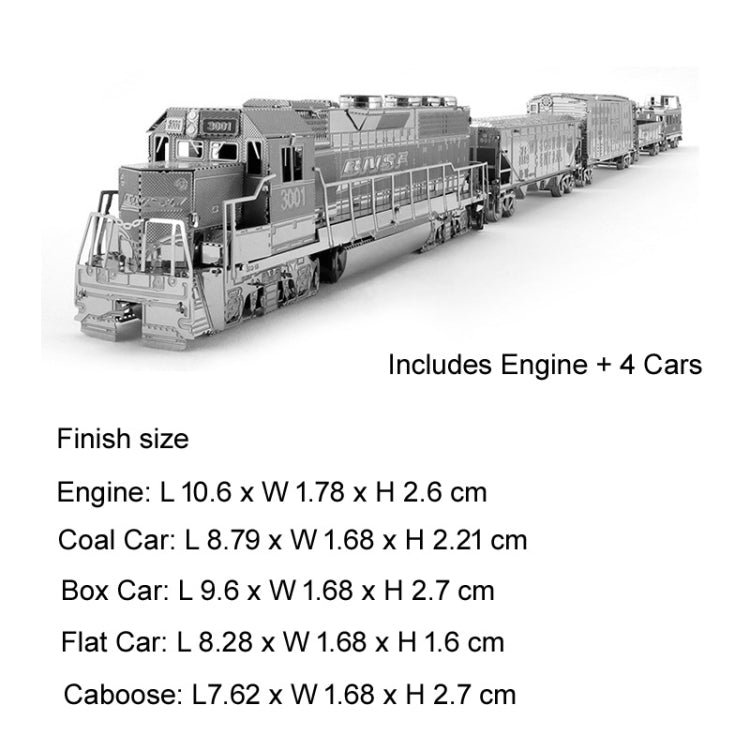 3D Metal Assembly Model Train Drilling Cruise DIY Puzzle, Style: Train Set