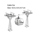 3 PCS 3D Metal Assembly Model World Building DIY Puzzle Toy, Style:Cable Car