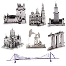 3 PCS 3D Metal Assembly Model World Building DIY Puzzle Toy, Style:Cable Car