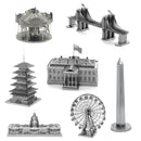 3 PCS 3D Metal Assembly Model World Building DIY Puzzle Toy, Style:Cable Car