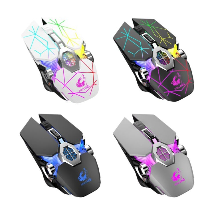 FREEDOM-WOLF X13 2400 DPI 6 Keys Wireless Charging Silent Water-cooled Luminous Mechanical Gaming Mouse(Star Black)