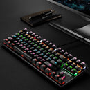 LEAVEN K550 87 Keys Green Shaft Gaming Athletic Office Notebook Punk Mechanical Keyboard, Cable Length: 1.8m(Black )