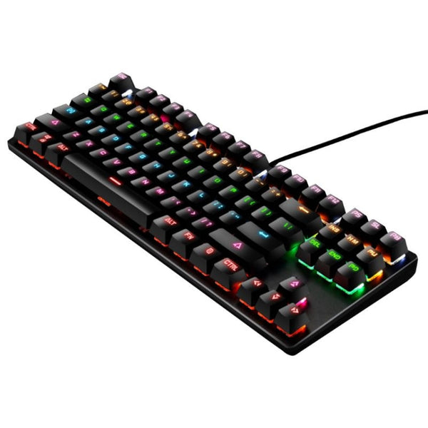 LEAVEN K550 87 Keys Green Shaft Gaming Athletic Office Notebook Punk Mechanical Keyboard, Cable Length: 1.8m(Black )