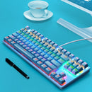 LEAVEN K550 87 Keys Green Shaft Gaming Athletic Office Notebook Punk Mechanical Keyboard, Cable Length: 1.8m(Blue )