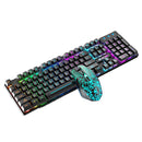 ZIYOULANG T3 Wireless Charging Gaming Lighted Keyboard and Mouse Set(Black Rainbow Light)