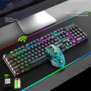 ZIYOULANG T3 Wireless Charging Gaming Lighted Keyboard and Mouse Set(Black Rainbow Light)