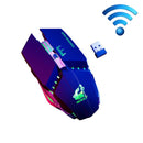 FREEDOM-WOLF X11 1600 DPI 6 Keys Wireless Rechargeable Luminous Mechanical Gaming Mouse(Black)