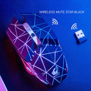 FREEDOM-WOLF X11 1600 DPI 6 Keys Wireless Rechargeable Luminous Mechanical Gaming Mouse(Star Black)