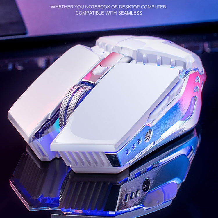 FREEDOM-WOLF X11 1600 DPI 6 Keys Wireless Rechargeable Luminous Mechanical Gaming Mouse(Star Black)