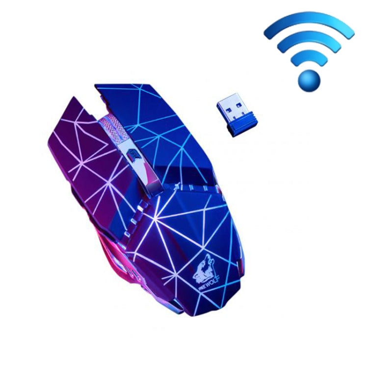 FREEDOM-WOLF X11 1600 DPI 6 Keys Wireless Rechargeable Luminous Mechanical Gaming Mouse(Star Black)