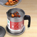 Oil Can Stainless Steel Strainer Household Kitchen Oil Storage Tank With Lid, Capacity: 1.4L