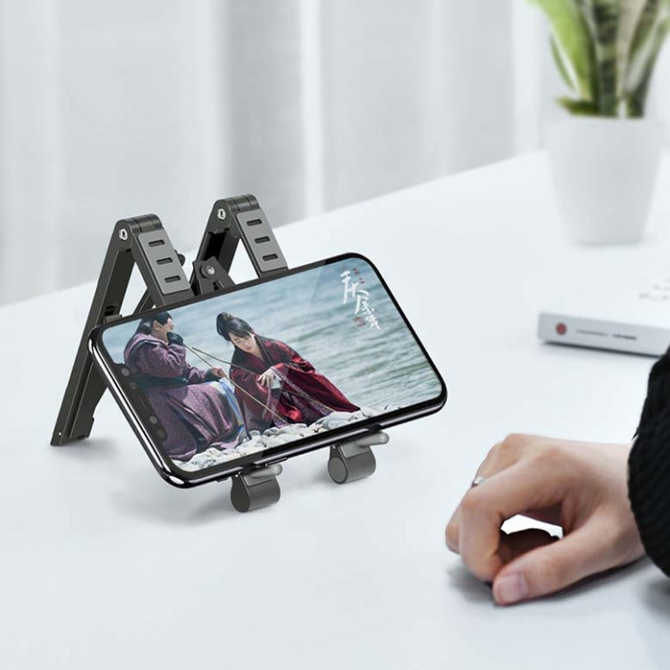 Metal Laptop Stand Computer Cooling Folding Mini Flat Raised Bracket(Gray)