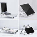 Metal Laptop Stand Computer Cooling Folding Mini Flat Raised Bracket(Gray)
