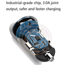 2 PCS Aluminum Ring Display Car Charger QC3.0+2.4A Aluminum Alloy Multi-function Halo Digital Display Car Charger(Sapphire Blue)