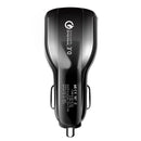 2 PCS QC3.0+3.1A Car Charger Dual USB 6A Halo Wine Bottle Fast Charge Car Charger(Elegant Black)