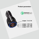 2 PCS QC3.0+3.1A Car Charger Dual USB 6A Halo Wine Bottle Fast Charge Car Charger(Classic White)