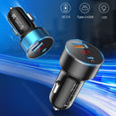 Aluminum Alloy Digital Display PD+QC3.0 Car Charger Multifunctional Car Charger(Elegant Black)