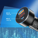Aluminum Alloy Digital Display PD+QC3.0 Car Charger Multifunctional Car Charger(Snowflake Silver)