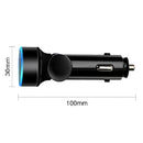 2 PCS Aluminum Ring Rotating Digital Display Car Charger Dual USB Multi-function Display Fast Charge 3.1A Car Charger(Snow Silver)