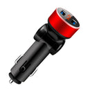 2 PCS Aluminum Ring Rotating Digital Display Car Charger Dual USB Multi-function Display Fast Charge 3.1A Car Charger(Champagne Red)