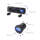 Car Mobile Phone Charger Multi-Port Fast Charging with Cigarette Lighter Multi-Function Digital Display Dual USB Car Charger(Blue Light)