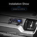 Car Mobile Phone Charger Multi-Port Fast Charging with Cigarette Lighter Multi-Function Digital Display Dual USB Car Charger(Green Light)