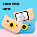 2.4 inch Screen 1080P High-definition Shatter-resistant Ultra-thin Children Camera HD Photo and Video, Style:No Memory Card(Orange Pink)