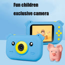2.4 inch Screen 1080P High-definition Shatter-resistant Ultra-thin Children Camera HD Photo and Video, Style:No Memory Card(Orange Pink)