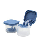 2 PCS Automatic Lens Removal Cosmetic Case Contact Lens Storage Portable Double Box(Ink Blue)