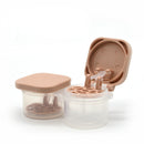 2 PCS Automatic Lens Removal Cosmetic Case Contact Lens Storage Portable Double Box(Chocolate Color)