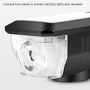 Bicycle Solar Headlight Horn Light Night Riding USB Charging Headlight Bicycle Glare Flashlight Equipment(Blue)
