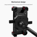 Electric Bicycle Mobile Phone Holder Can Be Rotated 360-degree Mobile Phone Holder Four-way Adjustment Bracket for Motorcycle, Style:Handlebars(Yellow)