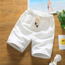 Casual Loose Cotton Linen Five-point Shorts, Size: XXXXXL(White)