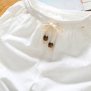 Casual Loose Cotton Linen Five-point Shorts, Size: XXXXXL(White)