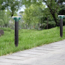 2 PCS Solar Mouse Repeller Ultrasonic LED Manor Farm Rice Field Mouse Repeller Snake Repeller(Round )