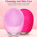 Mango Type Facial Electric Ultrasonic Silicone Cleanser(Rechargeable Pink)