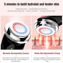 Facial Electronic Beauty Instrument Ultrasonic Ion Red And Blue Color Light Introduction Instrument(Pink)