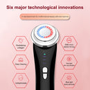 Facial Electronic Beauty Instrument Ultrasonic Ion Red And Blue Color Light Introduction Instrument(Pink)