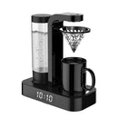 HOMEZEST Household Stainless Steel Mesh Coffee Machine Commercial Automatic Drip Coffee Maker, Style:UK Plug(Black)