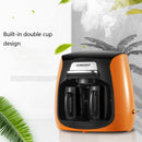 Homezest Household Mini Double Cup Coffee Maker Freshly Ground Small Automatic Drip Coffee Machine, Style:UK Plug(Green)