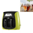 Homezest Household Mini Double Cup Coffee Maker Freshly Ground Small Automatic Drip Coffee Machine, Style:EU Plug(Green)