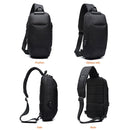 OZUKO 9223 Anti-theft Men Chest Bag Waterproof Crossbody Bag with External USB Charging Port, Style:Large Size(Black)