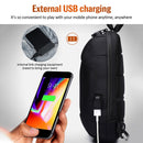 OZUKO 9223 Anti-theft Men Chest Bag Waterproof Crossbody Bag with External USB Charging Port, Style:Large Size(Black)